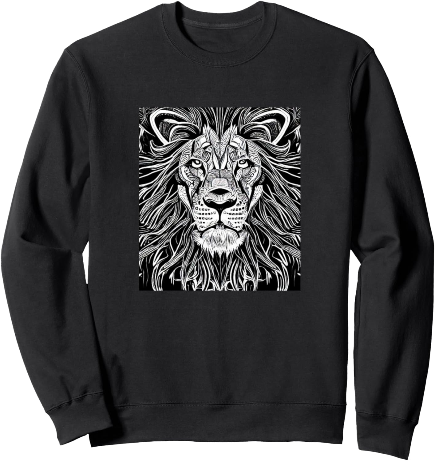 

Толстовка с изображением льва для любителей львов Lion - Line Art Cats Men Women Boy Girl Kids Gift, черный