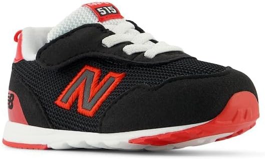 Детские кроссовки New Balance 515 V1 на шнуровке, черный/красный — фото 4