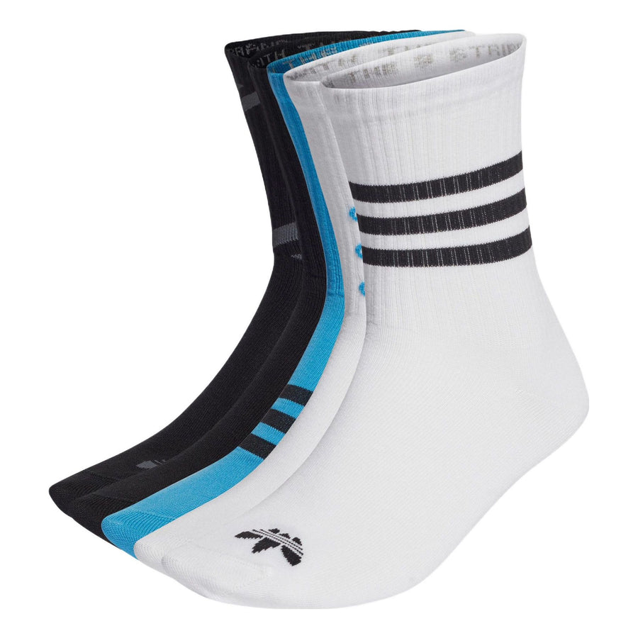 

Носки adidas originals Stripe Logo Knit Sports Mid Tops Socks Unisex 1 3 Pairs White / Black / Blue, черный