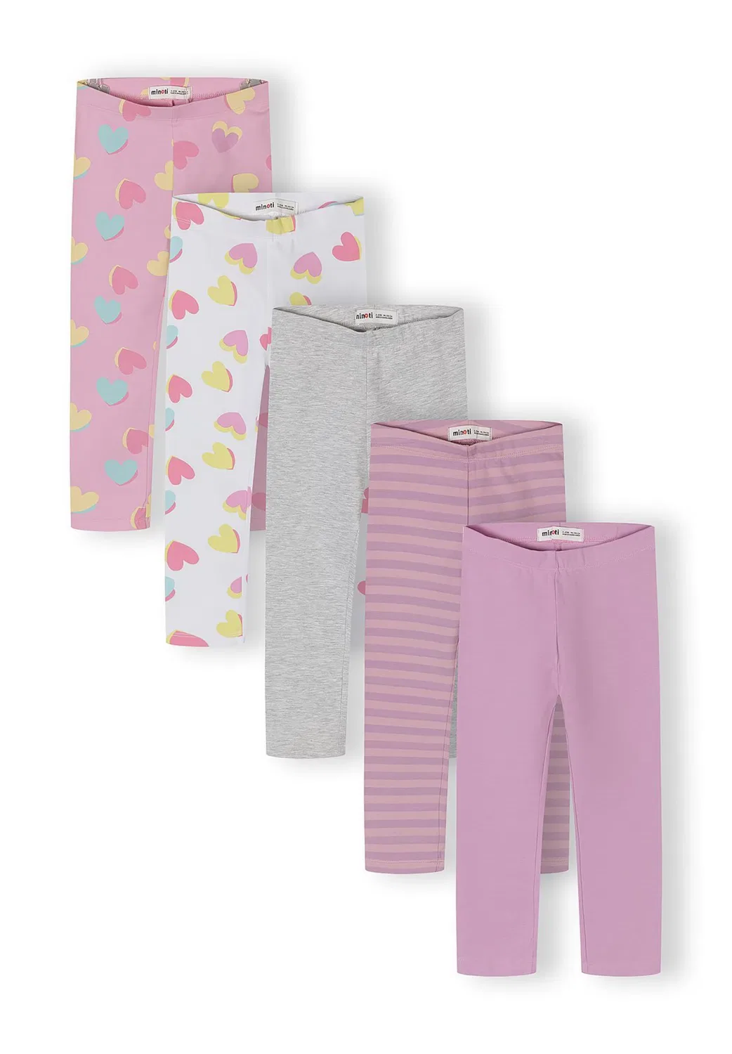 Узкие леггинсы Minoti, Mottled Grey/Lilac/Light Pink/White