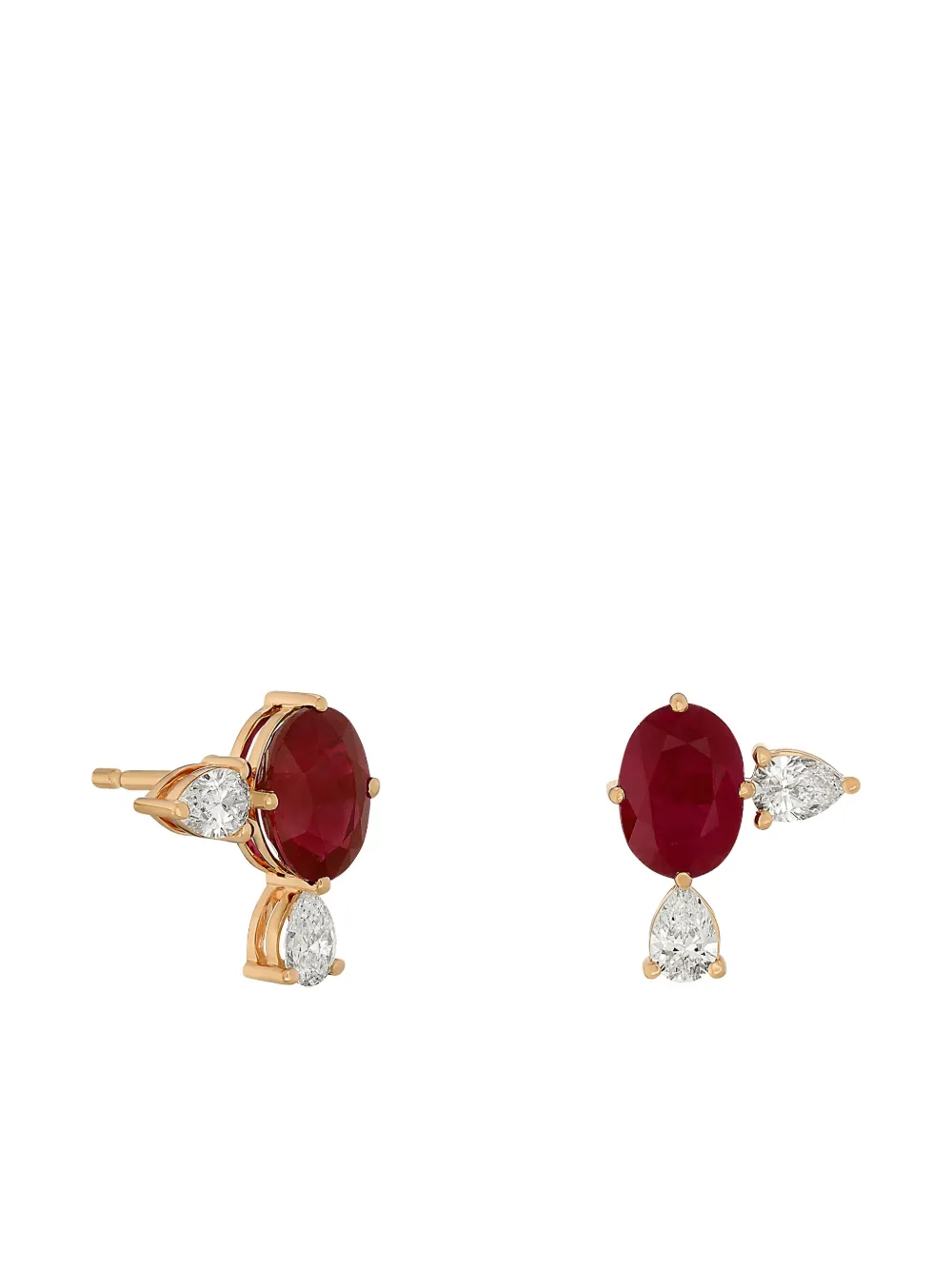 

Серьги Make A Wish из 18-каратного розового золота с рубинами и бриллиантами ROSEKEY, розовый