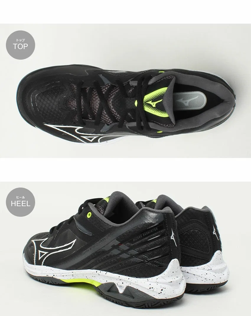 Унисекс кроссовки для бадминтона «Wave Claw 3 WIDE» от Mizuno, Black X White X Yellow — фото 3