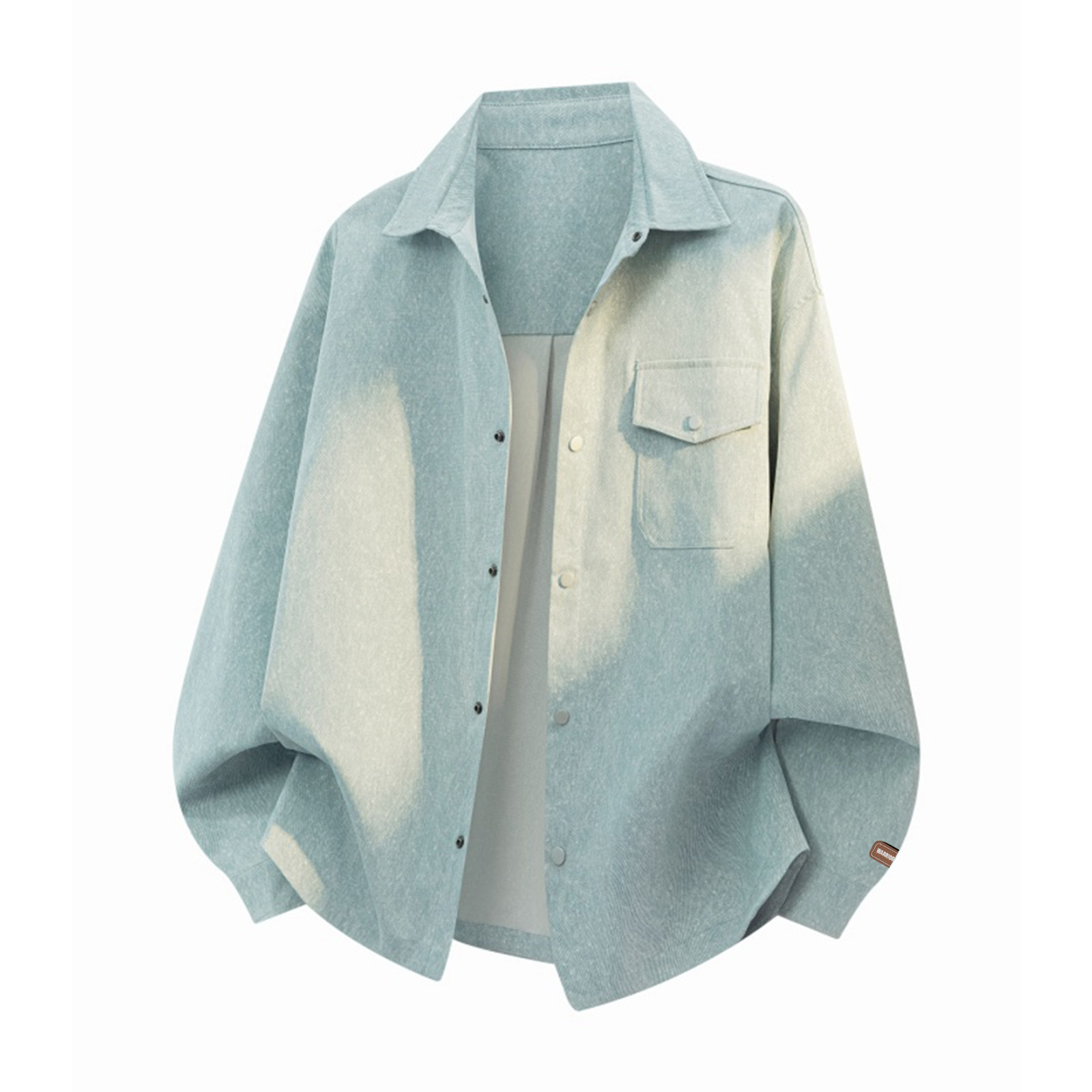 

Рубашка Unisex Lapel Moderate WARRIOR, синий зеленый[free diy badge]