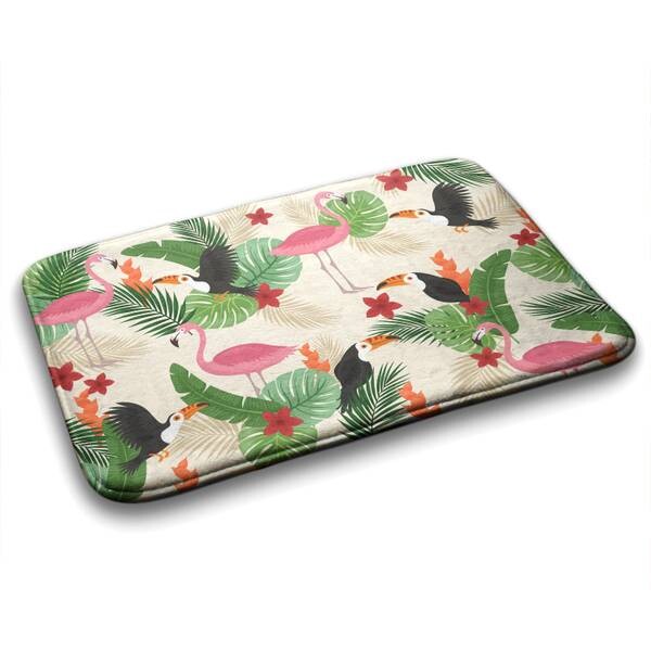 

Коврик для ванной Tulup Vögel Flamingos, 75x1x75 см, зеленый