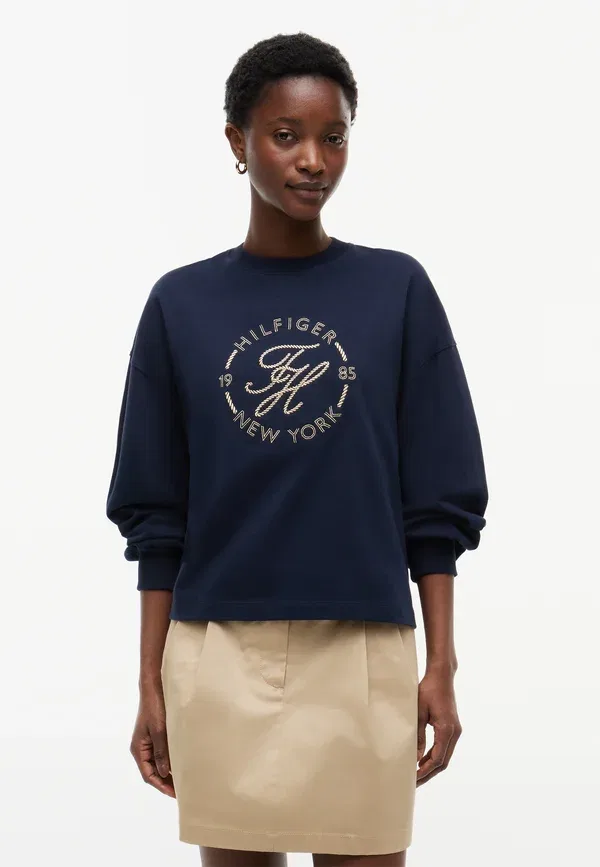 Лонгслив Tommy Hilfiger Roundal, темно-синий