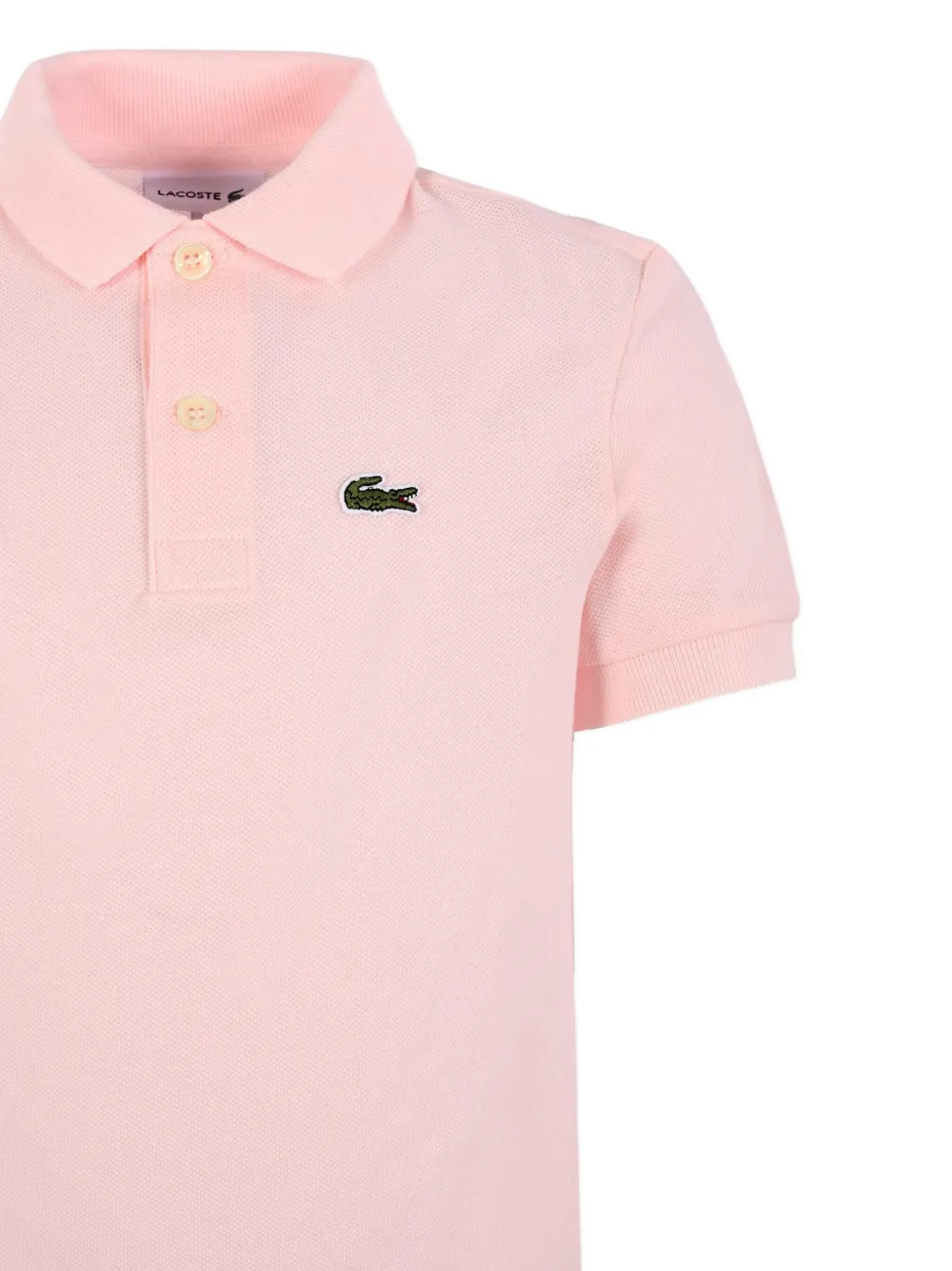 Рубашка поло с короткими рукавами и вышивкой Lacoste Kids, розовый — фото 3