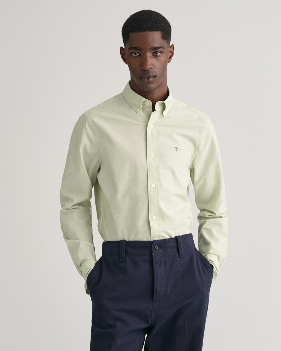 

Рубашка узкого кроя на пуговицах Gant, цвет Pastel Green