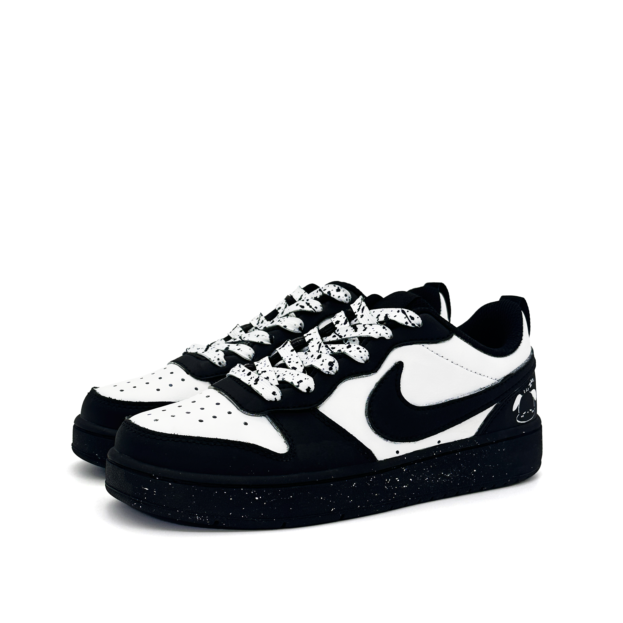 Nike Court Borough Dazzling Milk Dog Slip Resistant Low top Kids' Skateboarding Shoes Black Teenagers — фото 4