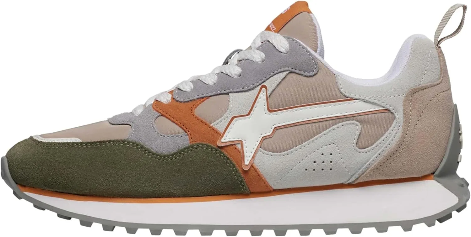 W6yz Кроссовки из замши и технической ткани, Beige Military Green