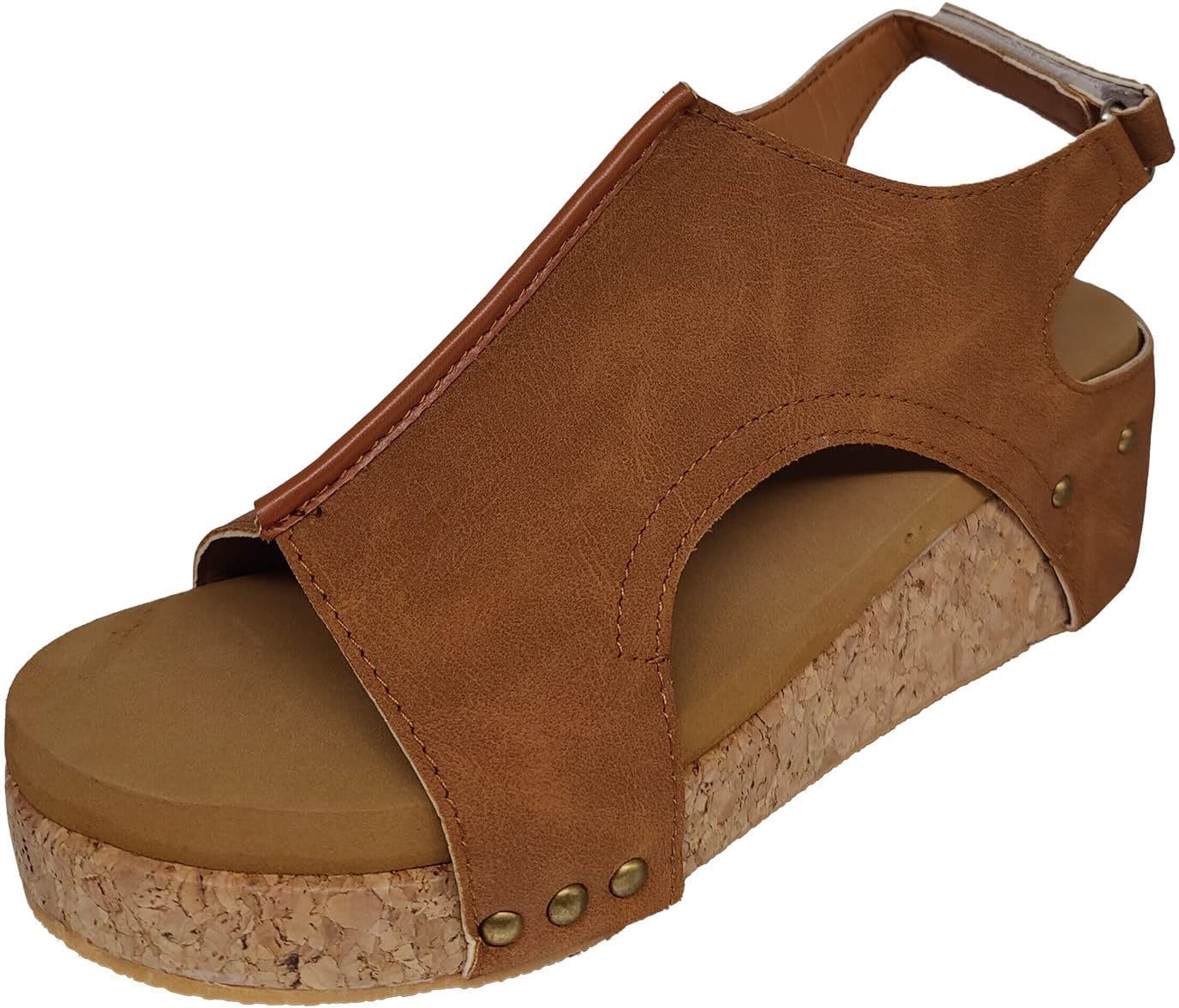 

Женские повседневные туфли на танкетке ZWRXW, стильные летние сандалии на платформе для женщин, с пряжкой, открытым носком и ремешком на щиколотке, модные эспадрильи на средней танкетке, кожаная обувь, коричневый