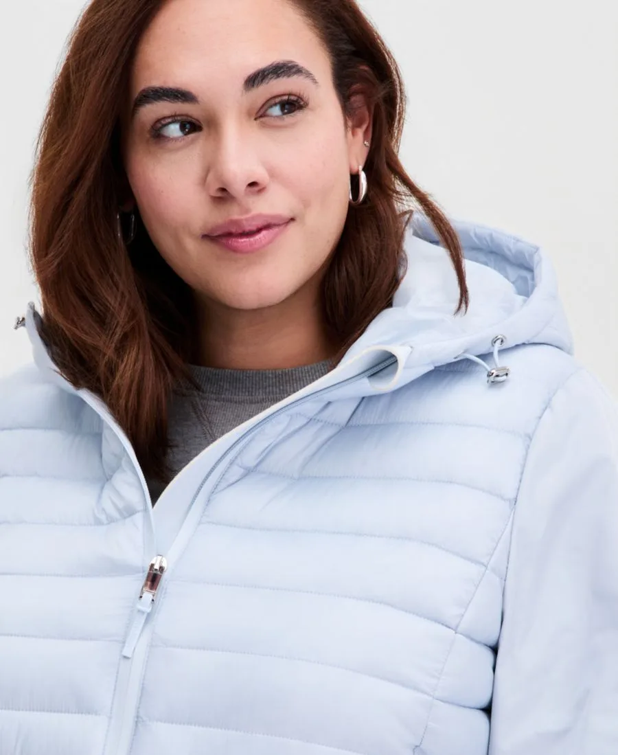 Пальто большого размера из комбинированных материалов, которое можно сложить Calvin Klein, Plein Air — фото 3
