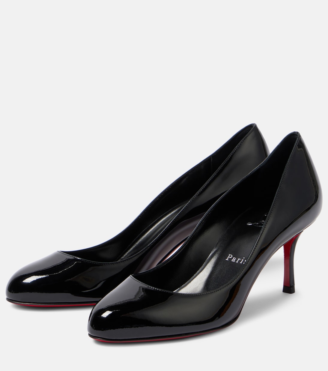 Туфли-лодочки Dolly 70 из лаковой кожи Christian Louboutin, Black/Lin Black — фото 4