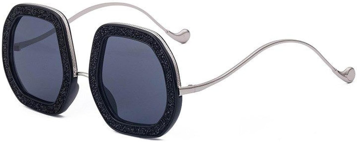 

Крупные роскошные солнцезащитные очки для женщин с бриллиантовым блеском, неправильной формы, круглыми кристаллами, защитой от УФ-излучения UV400, многоугольной оправой TVTBBVV, C1-1 Diamondblack