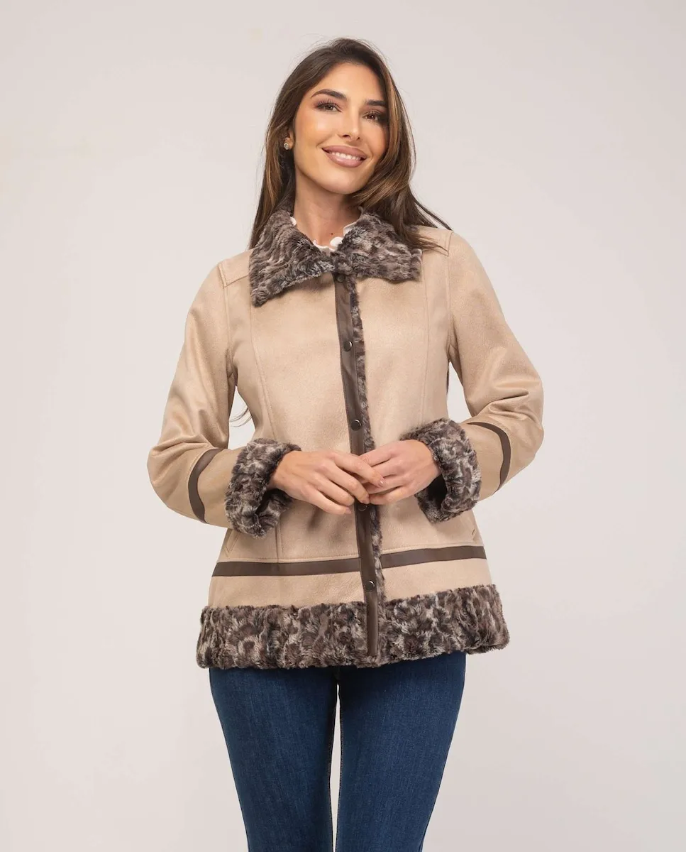 

Женское двухстороннее синтетическое пальто Fsh, бежевый