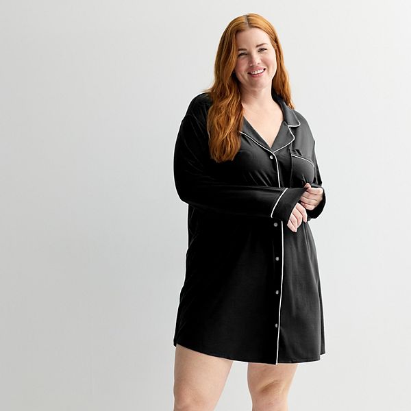 

Сонная рубашка Plus size с V-образным вырезом Sonoma Goods For Life, Mineral Black