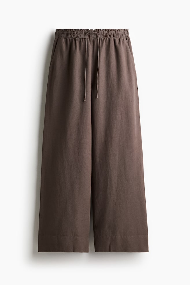 

Широкие брюки из льняной смеси H&M, коричневый