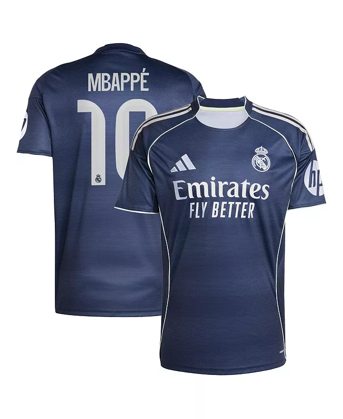 

Мужская футболка Kylian Mbappé синяя Real Madrid 2025/26 выездная реплика игровой формы Adidas