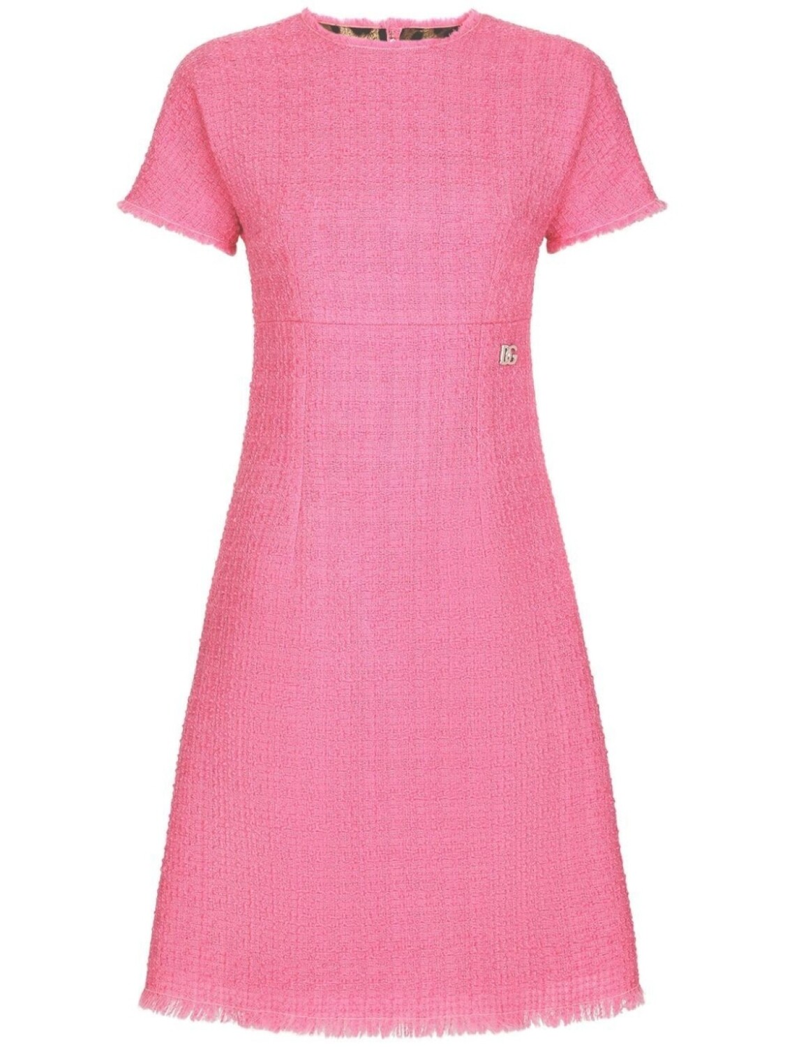 Платье Dolce & Gabbana Short Sleeve Tweed Mini, розовый