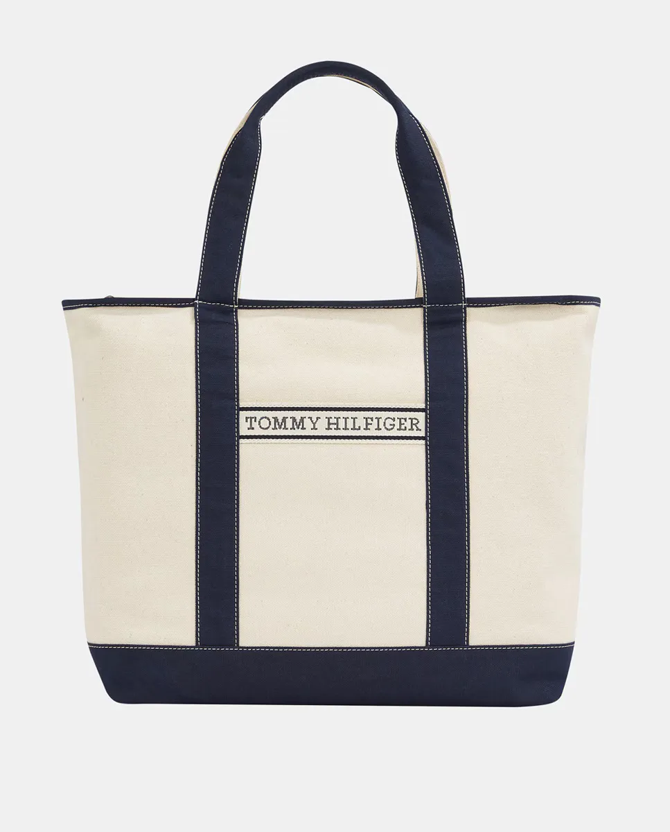 

Сумка-тоут из хлопка Tommy Hilfiger, темно-синий