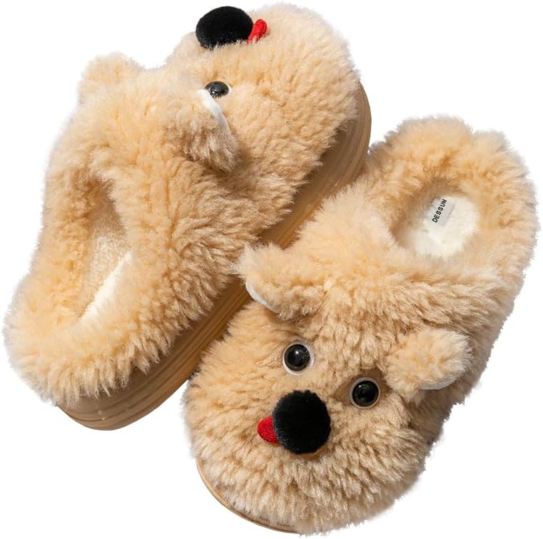 

Пушистые тапочки с флисовой подкладкой для женщин и мужчин, теплые зимние милые тапочки для дома, парные Yafirgeer, хаки