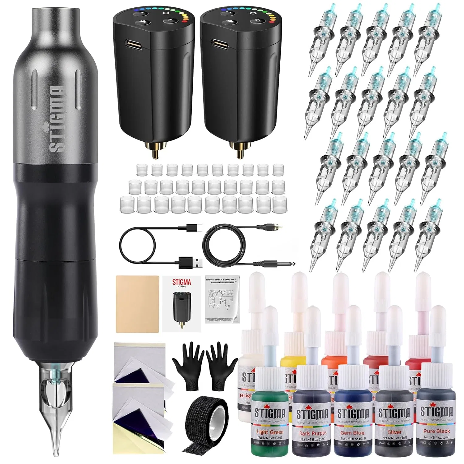 Беспроводной роторный тату-аппарат STIGMA STP7KIT-1 Stigma, Black