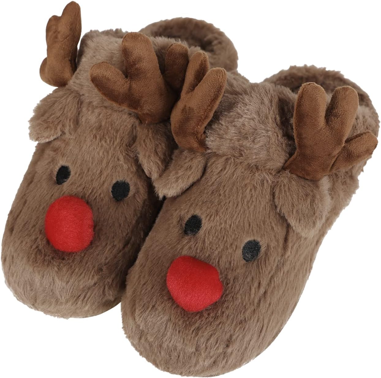 

Пушистые домашние тапочки, уютные теплые зимние тапочки с милыми животными, мягкие домашние тапочки из искусственного меха Itoda, коричневый