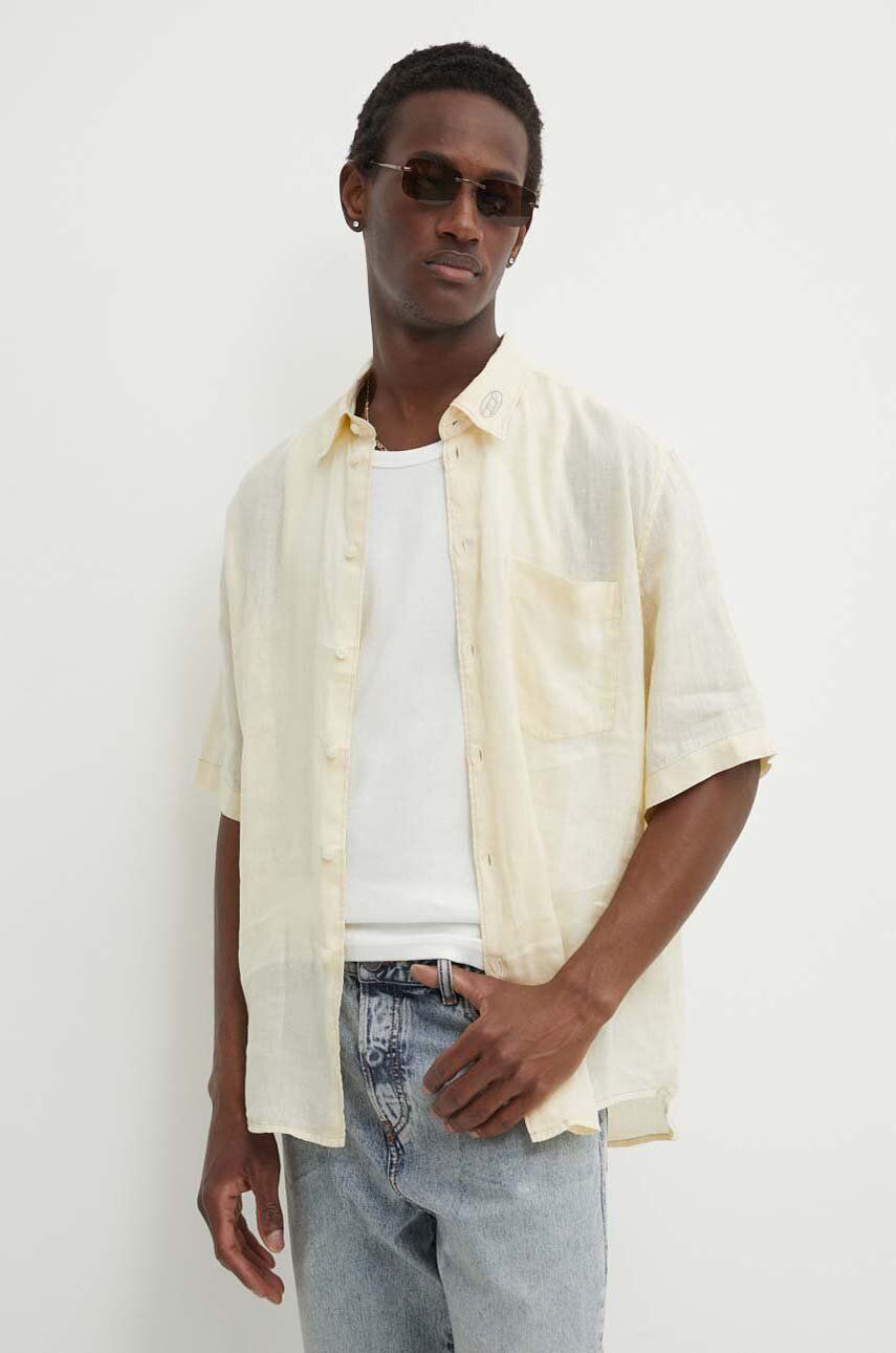 

Льняная рубашка S-EMIL-SHORT SHIRT Diesel, бежевый