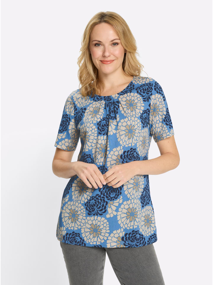 

Рубашка с длинными рукавами, средне-синего и темно-синего цветов. Sieh an!