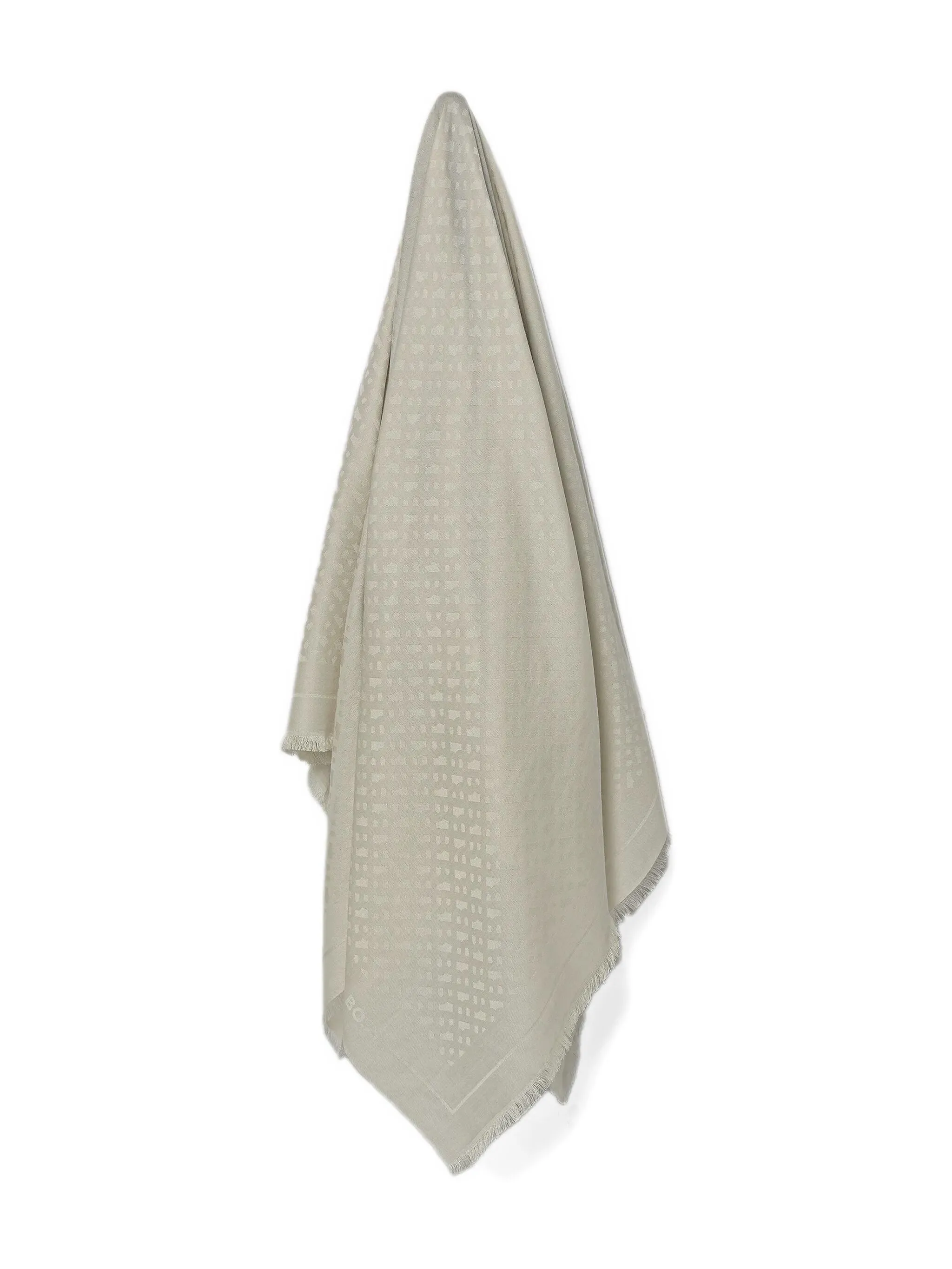 

Жаккардовый шарф с монограммой Boss, белый