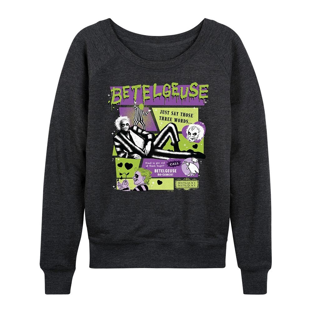 

Женский легкий свитшот из френч терри Beetlejuice 2 Betelgeuse Licensed Character, цвет Heather Charcoal