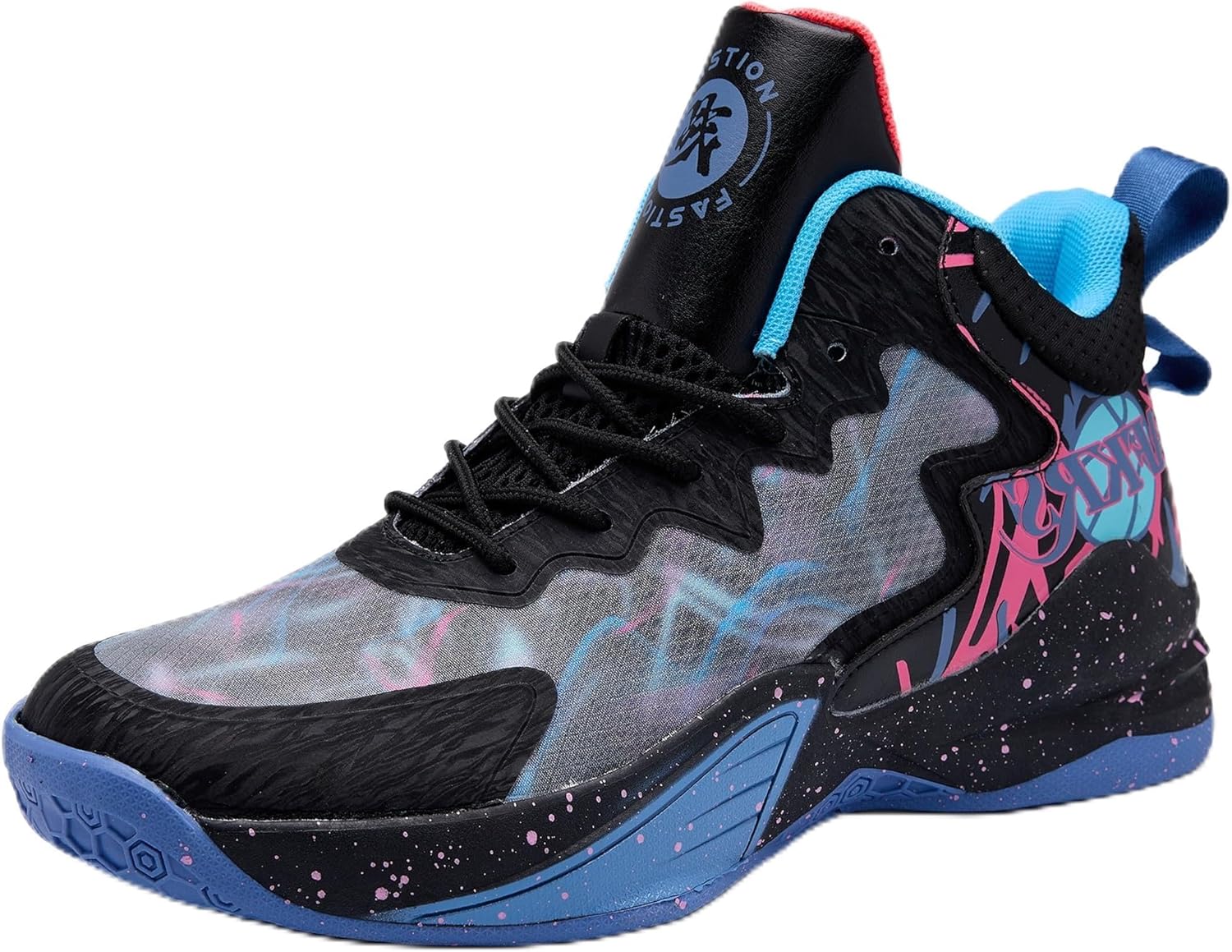 

Мужские баскетбольные кроссовки, легкие и дышащие, с тренировочной подошвой из противоскользящей резины, подходят для спорта в помещении и на улице Kniaiwx, Black&blue