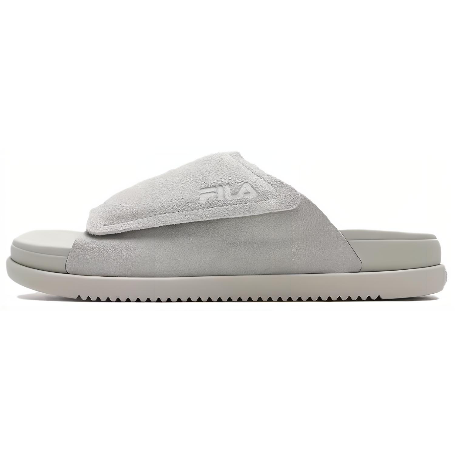 

Ковровые противоскользящие устойчивые к истиранию тапочки-шлепанцы мужские серые FILA, овсяные