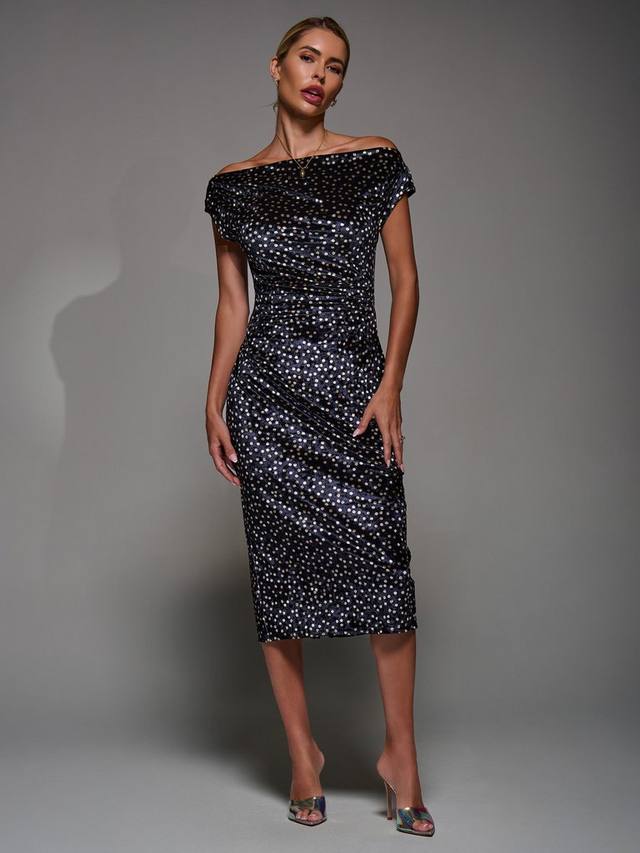 

Платье с бархатными сборками Jolie Moi, Black