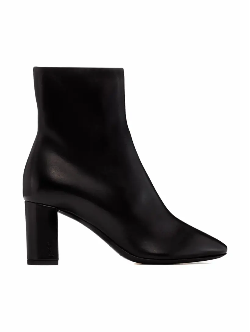 

Кожаные ботильоны с логотипом Saint Laurent, черный