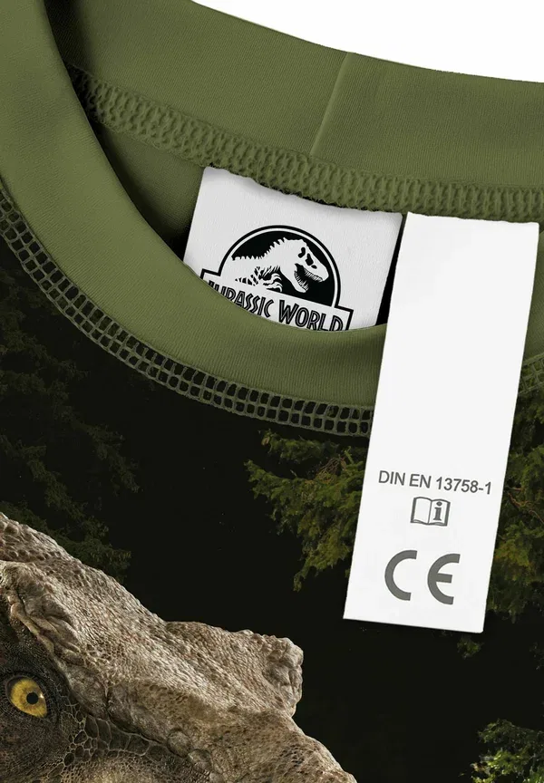 Купальный набор UV Schutz 30 Badeanzug Badeset Shirt und Hose Zweiteiler Swimsuit Jurassic World, зелёный — фото 4