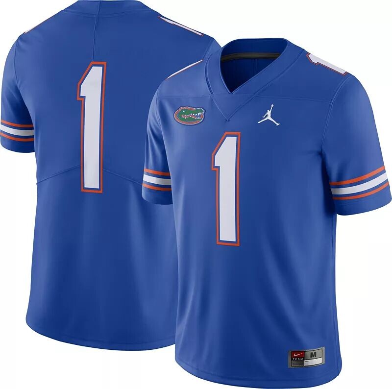 

Мужская футбольная майка Jordan Florida Gators #1 синего цвета Dri-FIT Limited