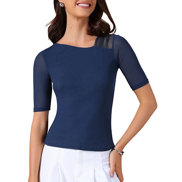 

Женская футболка с коротким рукавом slim fit Inspire Chic, Navy, Синий, Женская футболка с коротким рукавом slim fit Inspire Chic, Navy