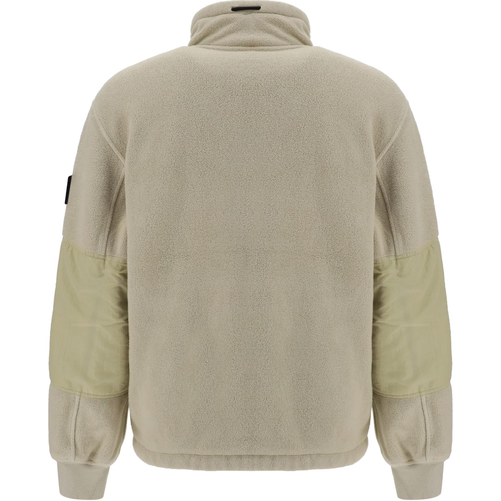 STONE ISLAND Замковая флисовая куртка, Gypsum — фото 4