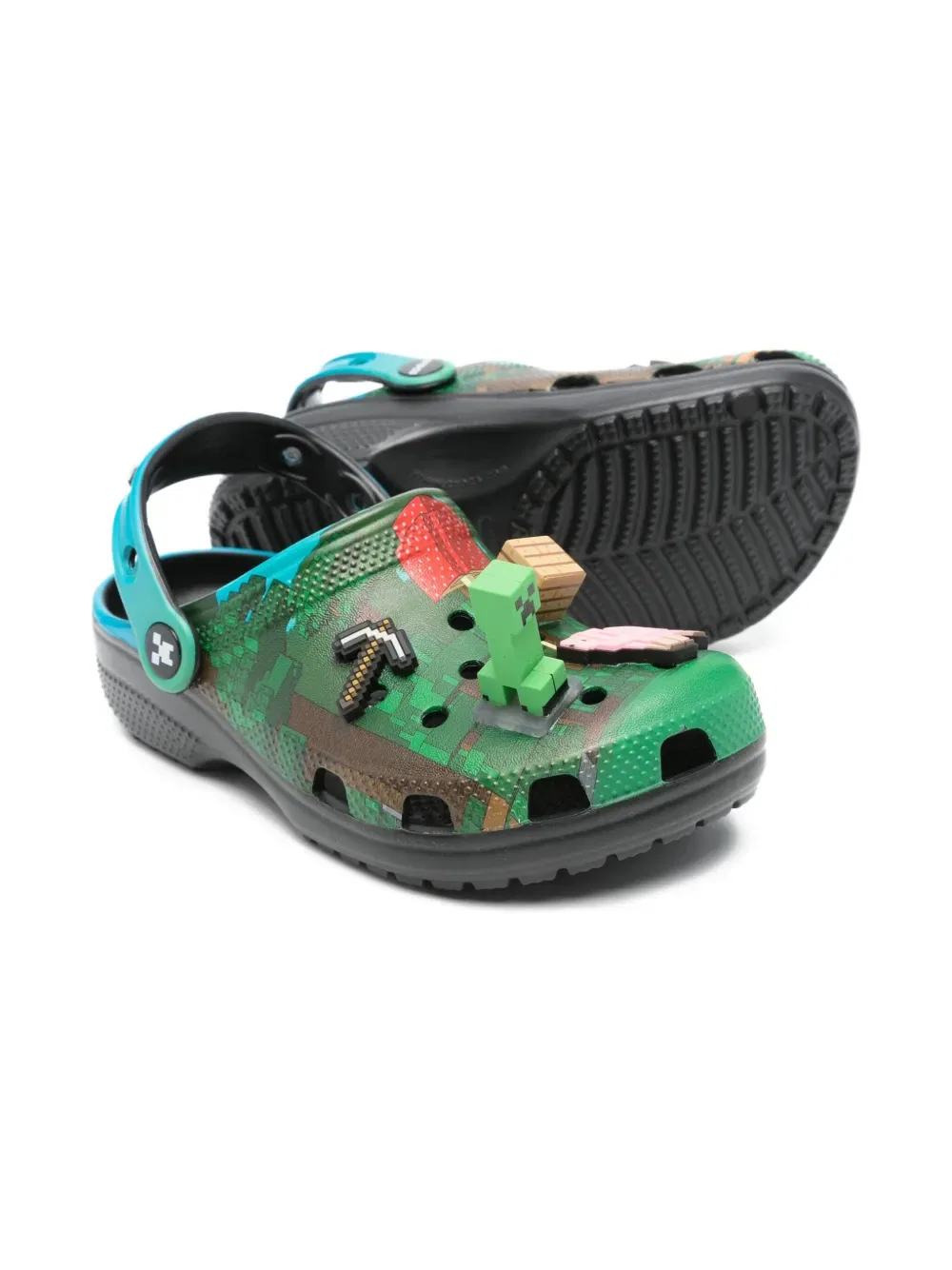 Классические сабо из Minecraft Crocs Kids, зеленый — фото 2