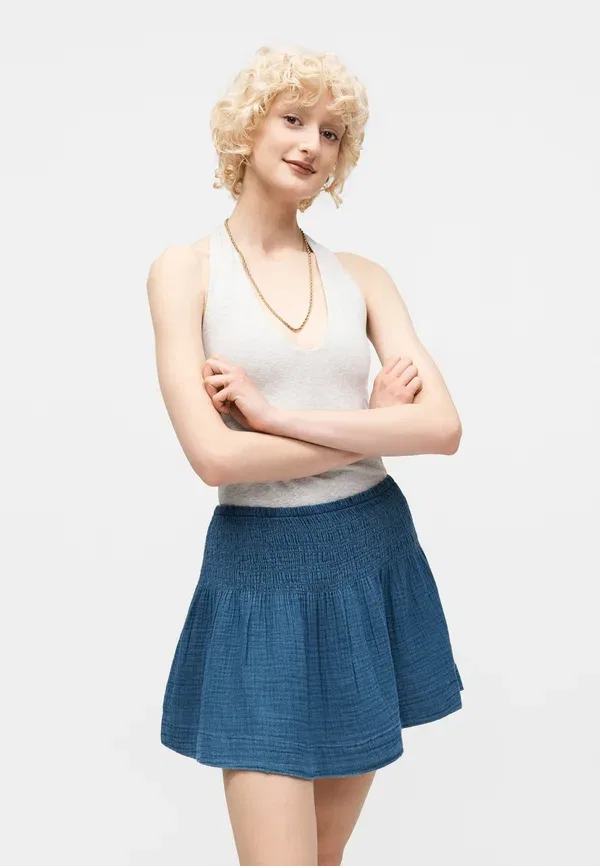 Юбка A-line Gap, Smocked waist, цвет средней стирки — фото 4