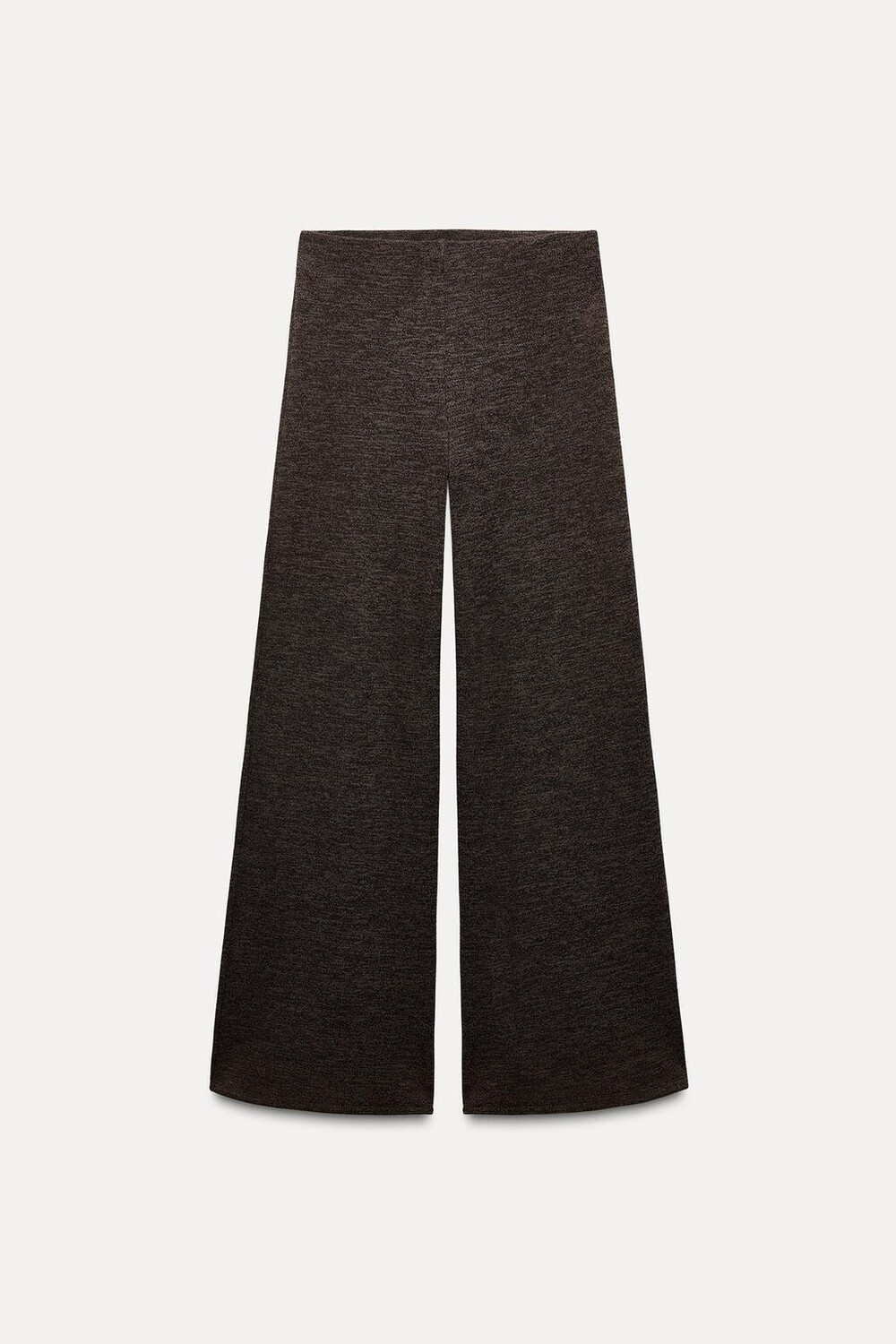 

Мягкие широкие брюки из пике ZARA, коричневый мергель