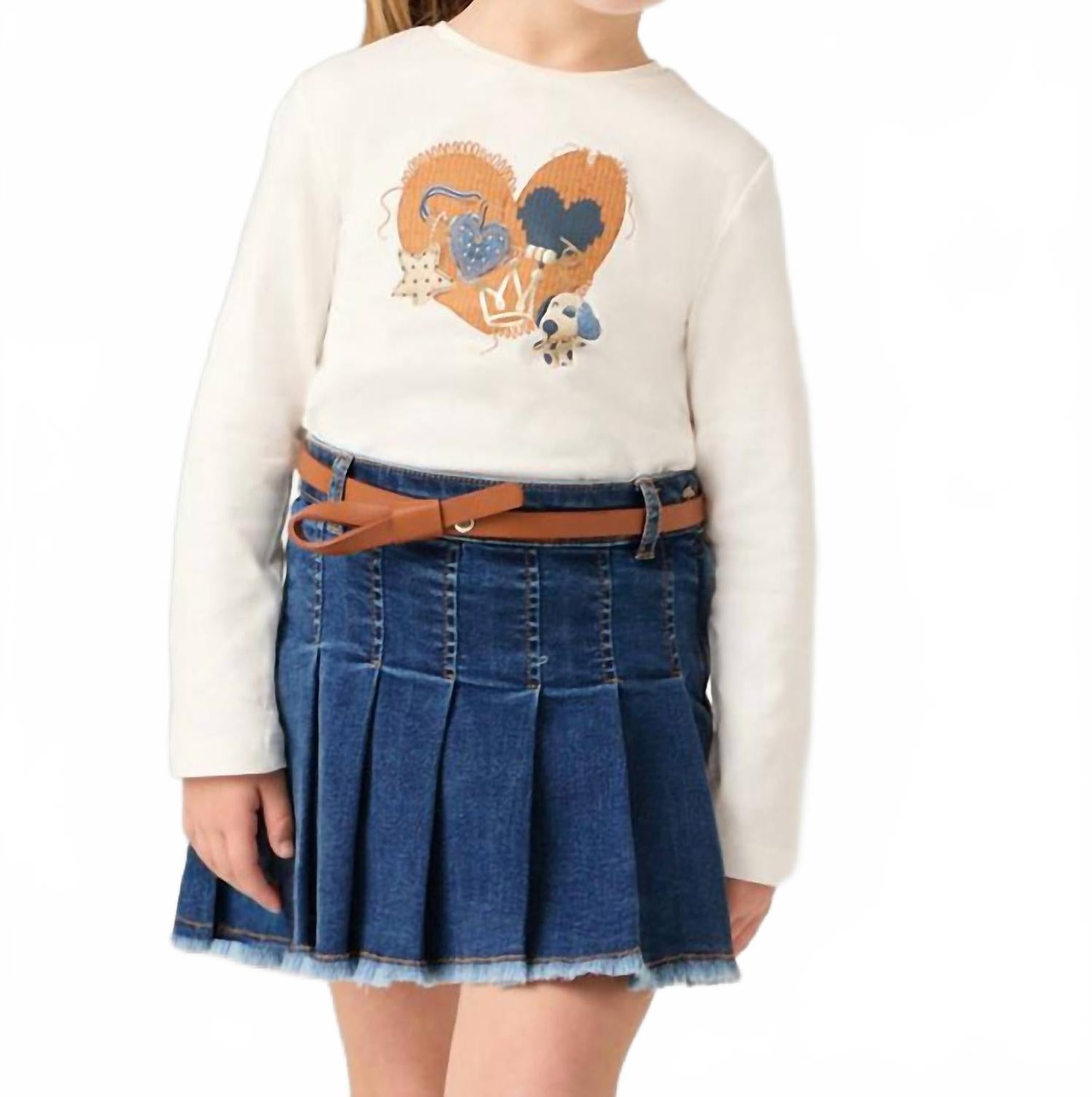 

Юбка из денима в складку с поясом, размер средний Mayoral, Medium