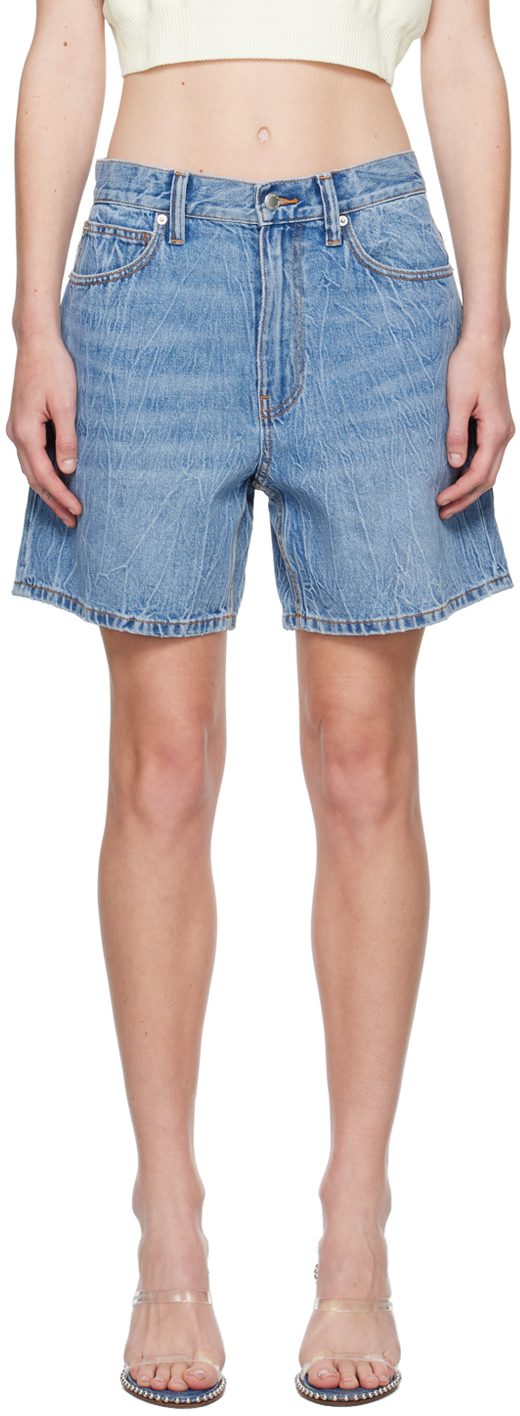 

Синие джинсовые шорты средней посадки Alexander Wang