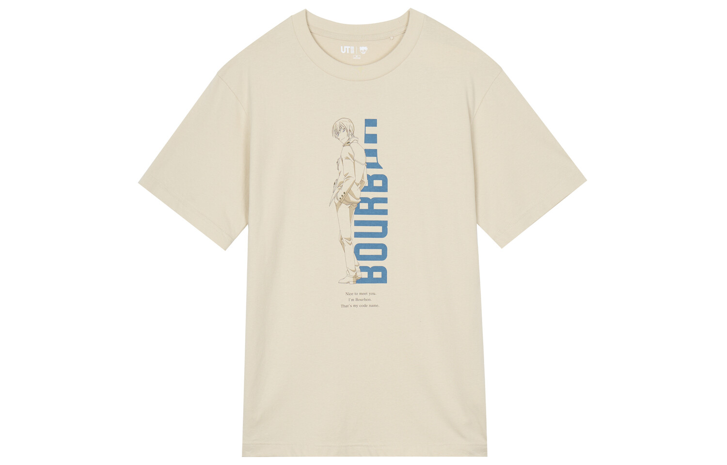 

Футболка с кобрендингом Detective Conan, унисекс, светло-бежевая Uniqlo, светло-бежевый