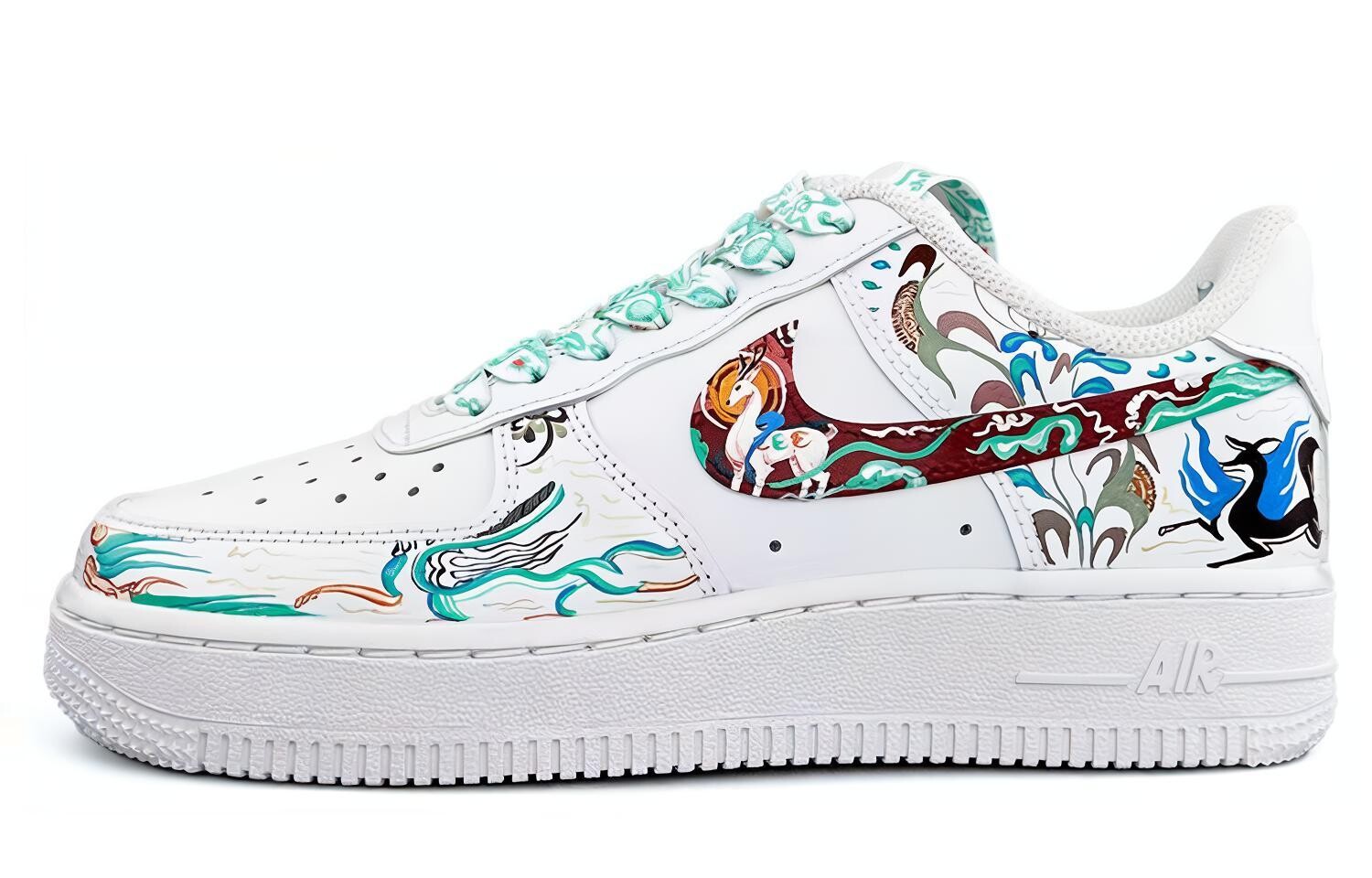 

Кроссовки Nike Air Force 1 Skateboard Shoes Women's Low-Top White/Green
