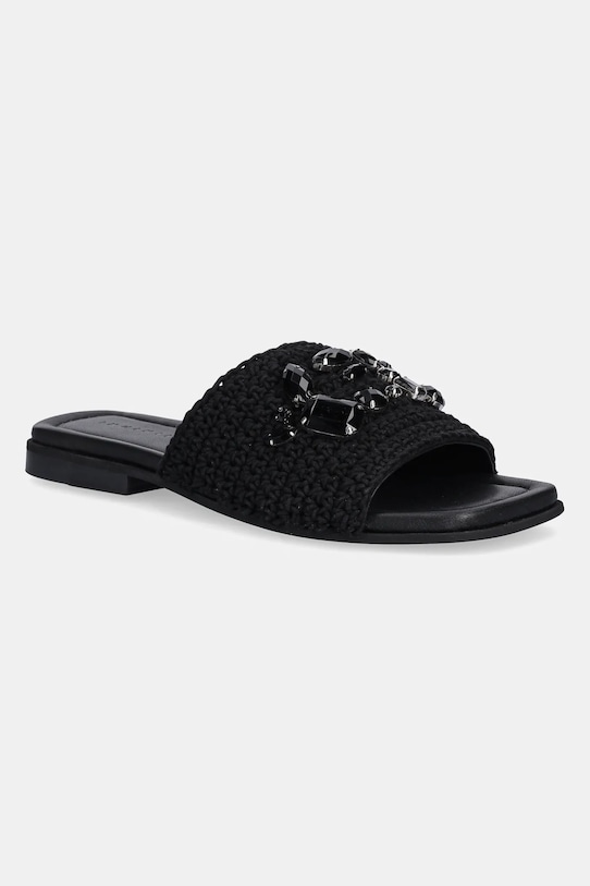 Шлепанцы Woven Strap Stones с плетеными ремешками Inuikii, черный