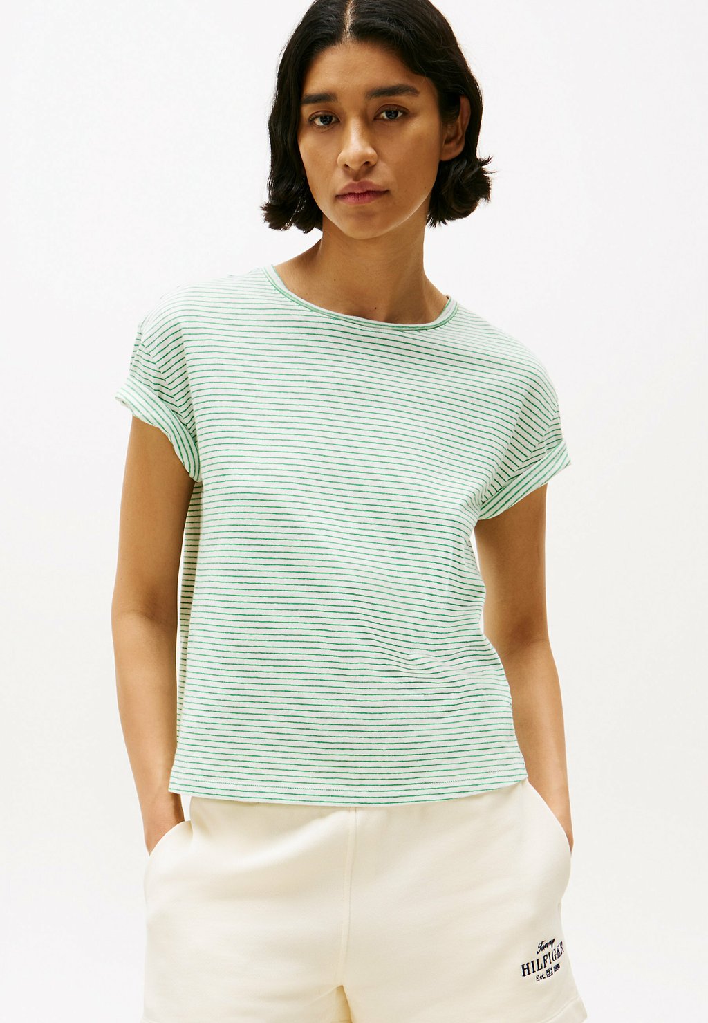 

Футболка с принтом MODERN Tommy Hilfiger, Ecru Radiant Green Stp