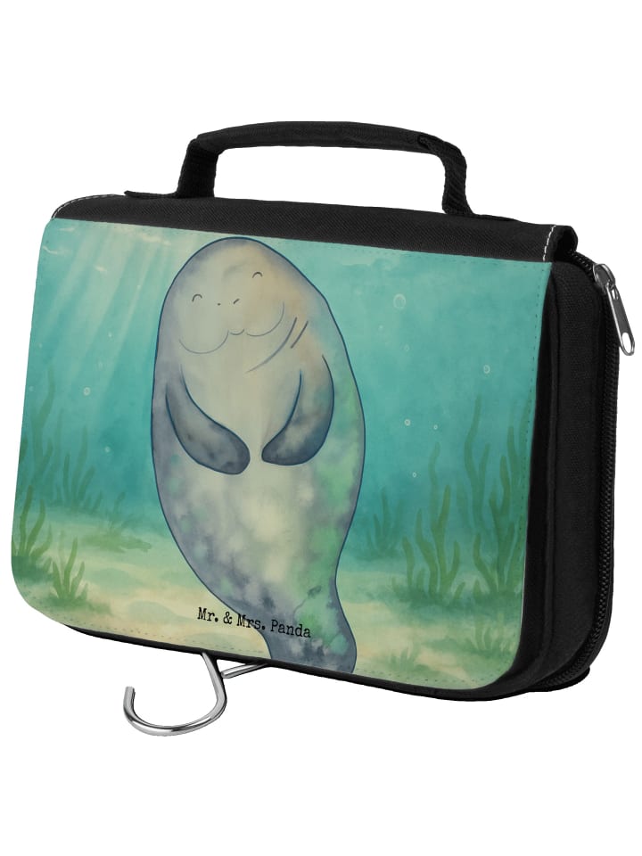 

Mr. & Mrs. Panda Косметичка с изображением ламантина. Дизайн без слогана, белый цвет