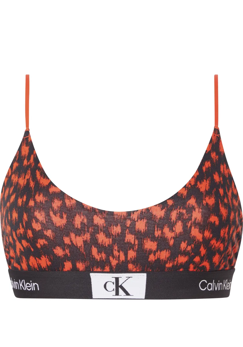 

Бюстгальтер без косточек Calvin Klein Underwear "UNLINED BRALETTE", с классическим поясом с логотипом CK, цвет Blur-Leopard/Hazard