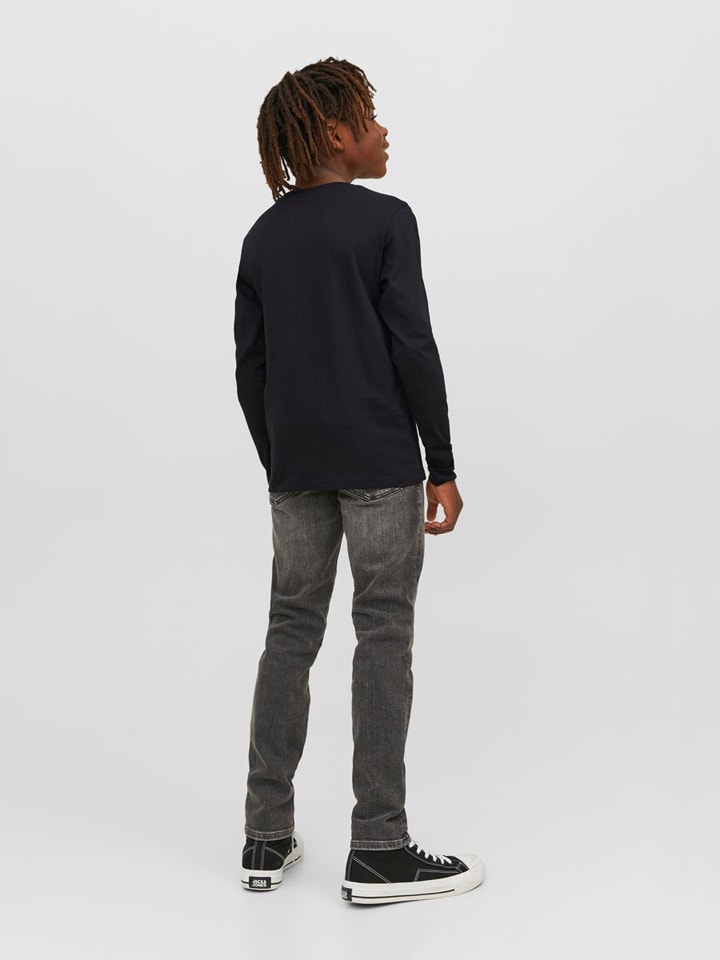 JACK & JONES Junior Футболка с длинными рукавами черного цвета — фото 4